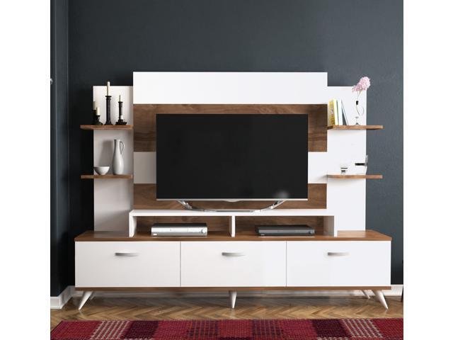 Decorotika Delilah Tv Entertainment Center With Open Shelves And Decorotika Delilah Tv Entertainment Center With Open Shelves And Cabinets