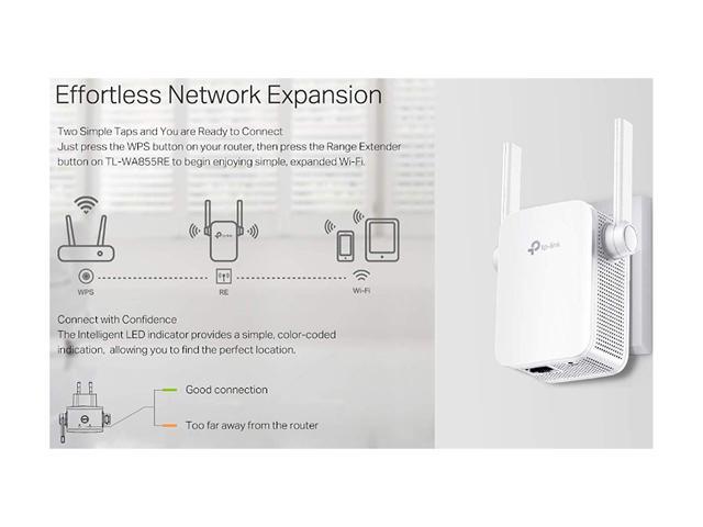 Image result for Effortless Network Expansion Two Simple Taps and You are Ready to Connect Just press the WPS button on your router, then press the Range Extender button on TL-WA855RE to begin enjoying simple, expanded Wi-Fi.