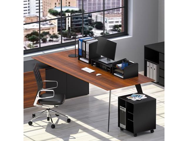 Fitueyes Wood Desk Organizer 1 Vertical 3 Horizontal Sections Black Fitueyes Wood Desk Organizer 1 Vertical 3 Horizontal Sections Black Do303501wb