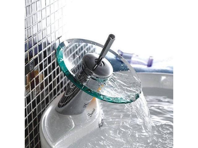Modern Design Chrome Glass Waterfall Bathroom Sink Vessel Faucet ... Modern Design Chrome Glass Waterfall Bathroom Sink Vessel Faucet ...