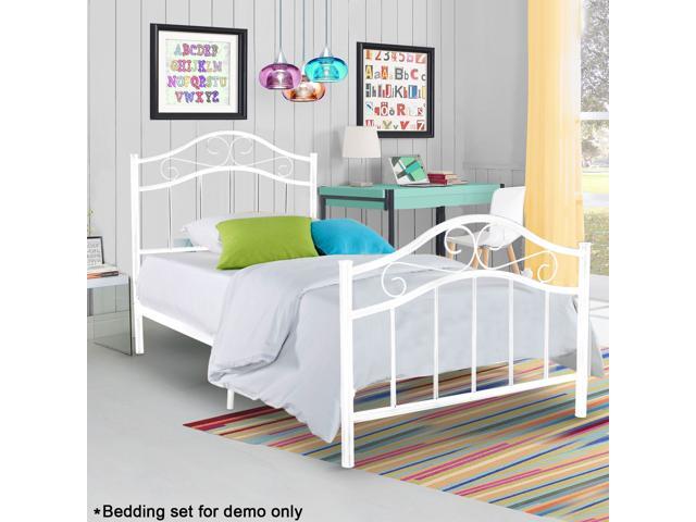 Twin Size Metal Platform Bed Frame Heavy Duty Bedroom Headboard Twin Size Metal Platform Bed Frame Heavy Duty Bedroom Headboard Steel Foundation 440lbs Max