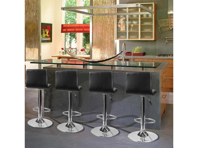 Homall Bar Stools Black Bonded Pu Leather With Larger Seat Homall Bar Stools Black Bonded Pu Leather With Larger Seat Hydraulic Swivel