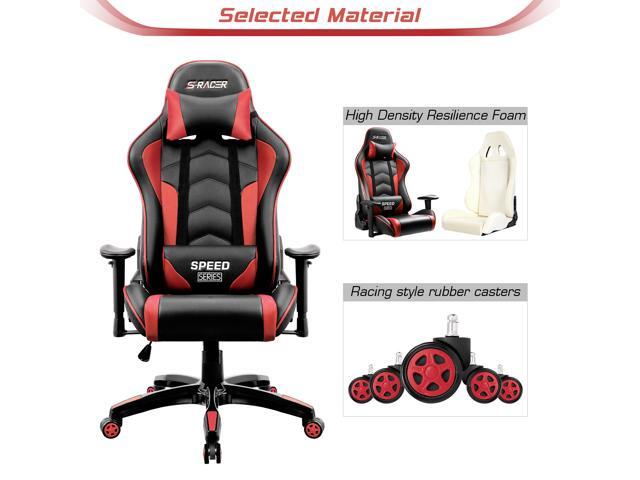 Homall Gaming Chair Thickened High Back And Bucket Seat Carbon Pu Homall Gaming Chair Thickened High Back And Bucket Seat Carbon Pu Leather Swivel Computer