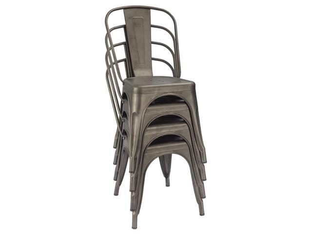 Furmax Metal Dining Chair Indoor Outdoor Use Stackable Chic Furmax Metal Dining Chair Indoor Outdoor Use Stackable Chic Bistro Cafe Side Chairs