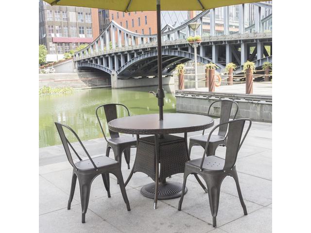 Furmax Metal Dining Chair Indoor Outdoor Use Stackable Chic Furmax Metal Dining Chair Indoor Outdoor Use Stackable Chic Bistro Cafe Side Chairs