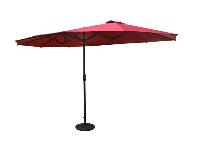 Aok Garden 15ft Double Sided Market Outdoor Umbrella Aluminum Table Aok Garden 15ft Double Sided Market Outdoor Umbrella Aluminum Table Patio With Crank Burgundy