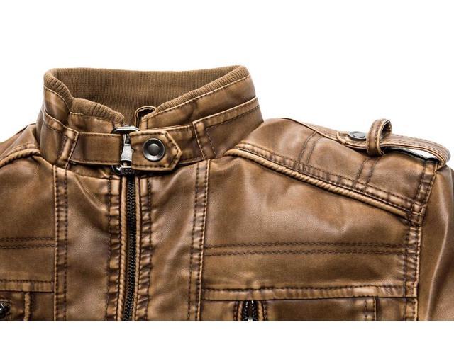 Wantdo Men S Vintage Stand Collar Faux Leather Jacket Neweggflash Com Wantdo Men S Vintage Stand Collar Faux Leather Jacket