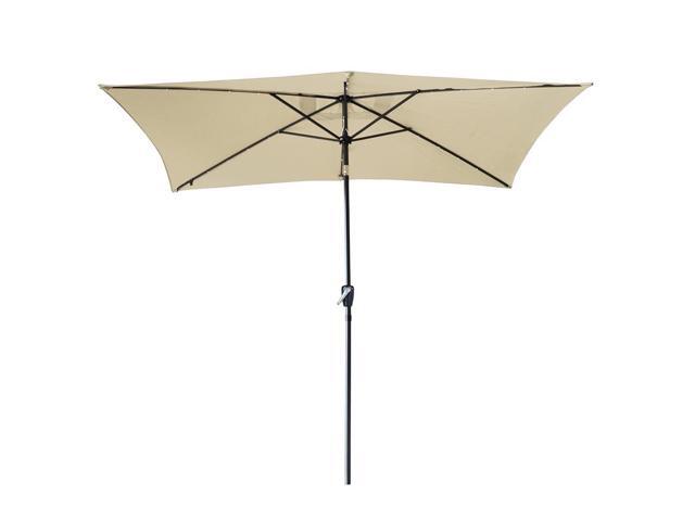 10x6 5 Patio Umbrella W Solar Powered Led Light Tilt Garden Market 10x6 5 Patio Umbrella W Solar Powered Led Light Tilt Garden Market Beach
