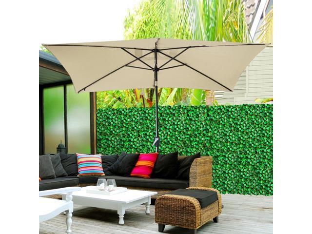 10x6 5 Patio Umbrella W Solar Powered Led Light Tilt Garden Market 10x6 5 Patio Umbrella W Solar Powered Led Light Tilt Garden Market Beach