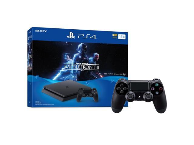 PlayStation 4 Slim 1TB Console Star Wars Battlefront II Bundle + Extra DualShock 4 Black Wireless Controller