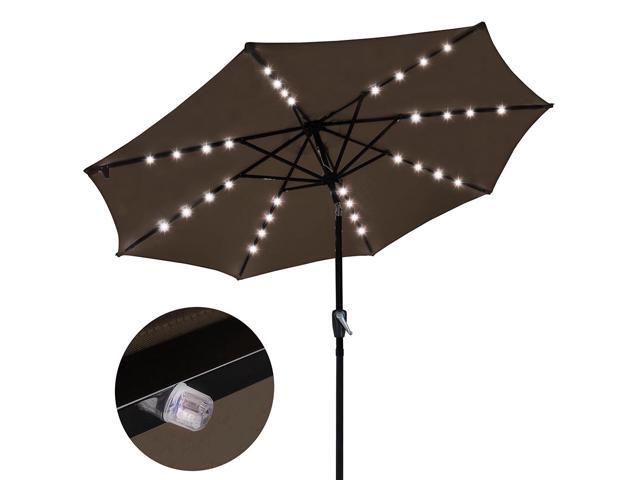 9 Aluminium Solar Patio Umbrella W 32 Leds Crank Tilt Uv30 9 Aluminium Solar Patio Umbrella W 32 Leds Crank Tilt Uv30 Outdoor Deck Beach