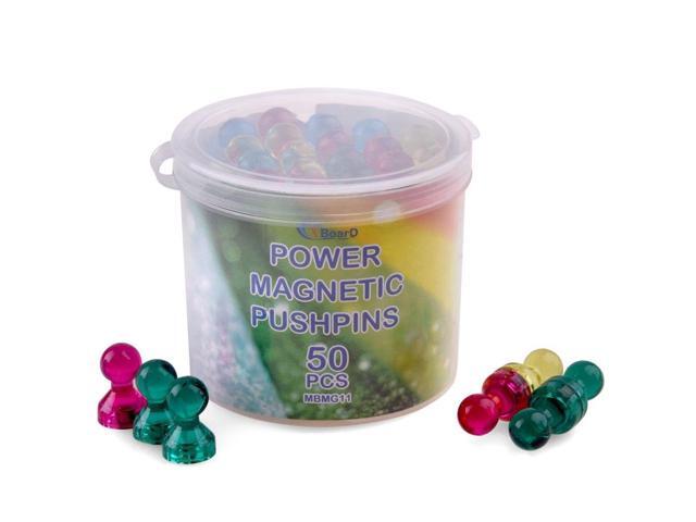 50 pack assorted color magnetic push pins magnets power map pins