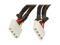 1ST PC CORP. Model CB-Y8-4 8" Quad 4pin molex splitters - 4pin male molex to 4x 4pin female molex - Sleeved