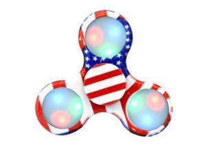 LED Flag Design Fidget Hand Tri-Spinner Anxiety & Stress Reliever
