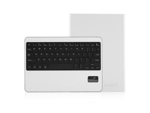 Aukey KM-B4 Bluetooth Ultra Slim Folio Leather Keyboard Stand Case for iPad Air With Detachable Bluetooth Keyboard - White