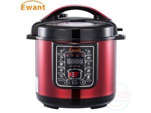 Ewant Stainless Steel Multifunctional Electric Pressure Cooker, Super Safe & Reliable Programmable Pressure Cooker with 3 Level Pressure Setting, 6 QT, Red