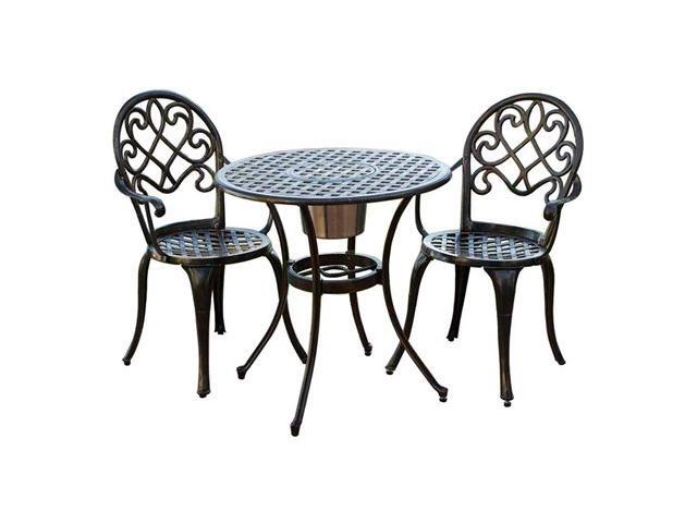 Christopher Knight Home Angeles 3 Piece Bistro Set With Ice Bucket Christopher Knight Home Angeles 3 Piece Bistro Set With Ice Bucket Copper