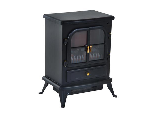 Homcom 17 1500w Free Standing Electric Fireplace W Timer And Remote Homcom 17 1500w Free Standing Electric Fireplace W Timer And Remote Black