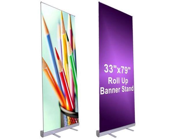 retractable roll up banner stand professional for trade show sign signage store display wall exhibition aluminum