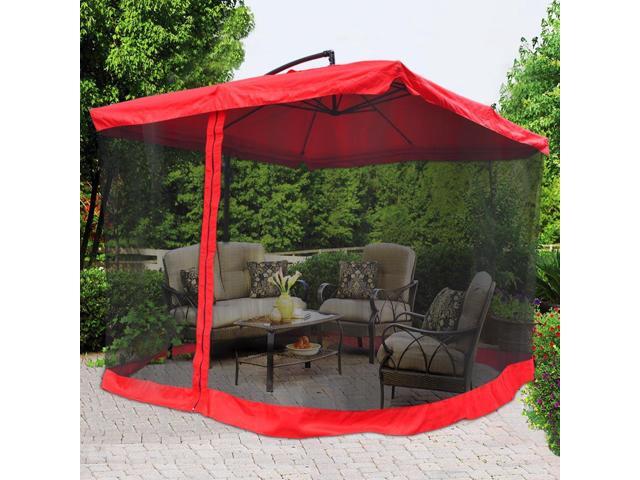 9x9 Square Outdoor Patio Hanging Offset Aluminum Umbrella W Mesh 9x9 Square Outdoor Patio Hanging Offset Aluminum Umbrella W Mesh Net Tilt 200g