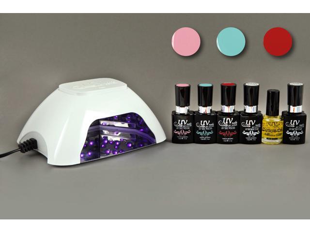 Uv Nails Salon Quality Gel Polish Starter Kit With White Led Lamp Uv Nails Salon Quality Gel Polish Starter Kit With White Led Lamp And Colors